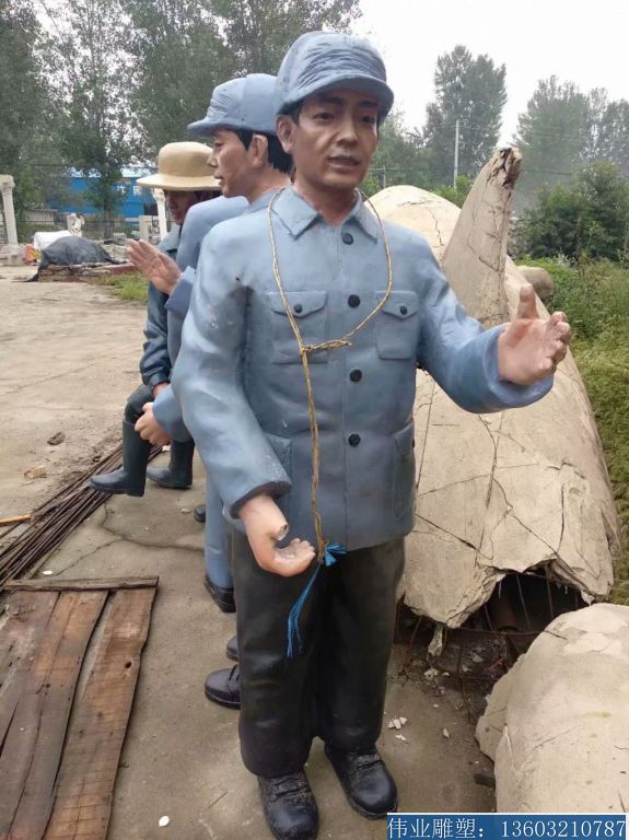 玻璃钢红军雕塑，仿真人雕塑，玻璃钢景观雕塑